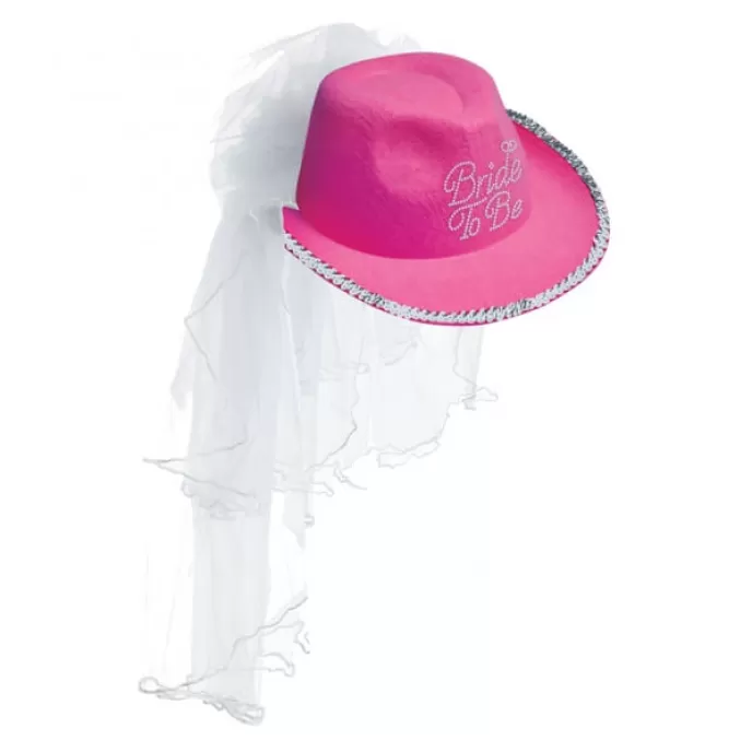 Bride to Be Cowboy Hat with Veil