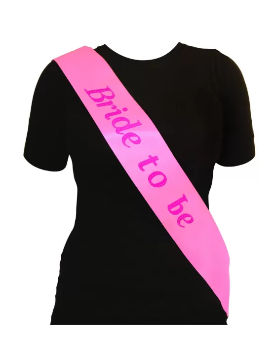 NON- Flashing Pink Bride to Be Sash